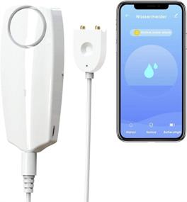 img 4 attached to WiFi Water Leak Detector GMAXT with 100 dB Volume, TUYA Smart APP Water Sensor Alarms, Rechargeable Water Monitor Alarm with Remote Monitoring Ideal for Home Security in Basement, Washer, Bath, Cellar