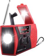 🔴 2020 wdgssa emergency crank weather radio - 2000mah solar hand crank portable am/fm/noaa weather radio with flashlight, reading lamp, cell phone charger, sos for home and emergency (red) logo