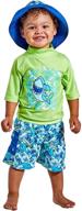 green shark boys' swim clothing set by uv skinz - 3-piece logo