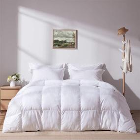 img 4 attached to WARFFET All Season White Down Alternative Comforter King - Soft Duvet Insert Plush Stripe Comforter (106 x 90 Inches) - Lightweight & Machine Washable
