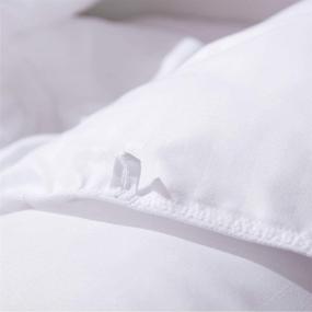 img 1 attached to WARFFET All Season White Down Alternative Comforter King - Soft Duvet Insert Plush Stripe Comforter (106 x 90 Inches) - Lightweight & Machine Washable