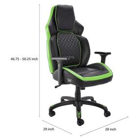 img 3 attached to Green Amazon Basics Ergonomic Gaming Chair – Bluetooth Speakers, Built-in Mic, & Push-Button Height Control