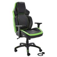 green amazon basics ergonomic gaming chair – bluetooth speakers, built-in mic, & push-button height control логотип