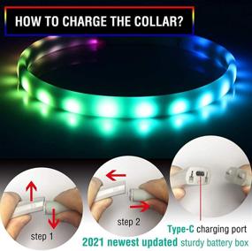 img 1 attached to 🐶 Enhanced Visibility and Safety: USB Rechargeable LED Dog Collar with Color-Changing Lights - Perfect for Walking Your Dog at Night!