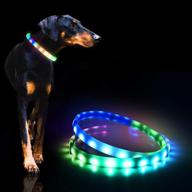 🐶 enhanced visibility and safety: usb rechargeable led dog collar with color-changing lights - perfect for walking your dog at night! logo