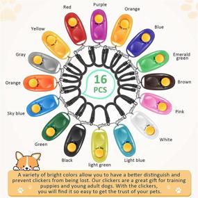 img 3 attached to 🐶 Frienda 16 Pieces Dog Training Clicker with Wrist Strap & Big Button for Pet Behavioral Training - Clickers for Dogs, Cats, Birds, Horses - Includes 16 Colors