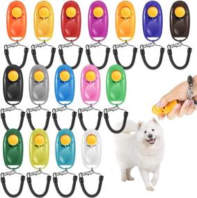 img 4 attached to 🐶 Frienda 16 Pieces Dog Training Clicker with Wrist Strap & Big Button for Pet Behavioral Training - Clickers for Dogs, Cats, Birds, Horses - Includes 16 Colors