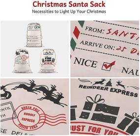 img 2 attached to 🎅 CACOE Santa Sack Christmas Gift Bags: 3 Pack Extra Large Drawstring Bags for Xmas Presents, Stocking Stuffers, and Party Decorations - 19.7 X 27.5 inch