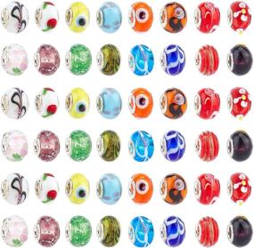 img 4 attached to 📿 Introducing PH PandaHall 100PCS: Handmade Large Hole Glass Beads for European Charm Bracelet Jewelry Making - Mixed Styles