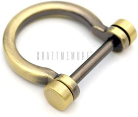 img 4 attached to 🔗 CRAFTMEMORE D-кольца: премиум винтовые шаклы, подкова, форма U кольцо для самодельных изделий из кожи и аксессуаров - 4 шт (брашированная латунь, ремешок 3/4 дюйма)