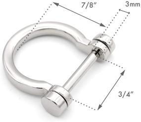 img 3 attached to 🔗 CRAFTMEMORE D-кольца: премиум винтовые шаклы, подкова, форма U кольцо для самодельных изделий из кожи и аксессуаров - 4 шт (брашированная латунь, ремешок 3/4 дюйма)