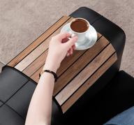 🛋️ siabelle sofa arm tray, flexible couch arm tray table, armchair cup holder, portable couch coaster for drinks, snacks, phone, tv remote - (19.7” x 10.9”) (classic) logo