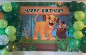 img 3 attached to 🦁 Captivating RUINI Cartoon Lion King Themed Backdrop for an Exciting Jungle Safari Boy Birthday Party - 8x6FT