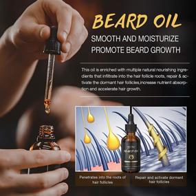 img 2 attached to Beard Growth and Grooming Kit for Men - Complete Beard Care Set with Shampoo Wash, Growth 🧔 Oil, Serum, Conditioner, Balm, Brush, Comb, and Scissors - Perfect Gift for Father's Day, Dad, Men, Husband, and Boyfriend