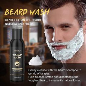 img 3 attached to Beard Growth and Grooming Kit for Men - Complete Beard Care Set with Shampoo Wash, Growth 🧔 Oil, Serum, Conditioner, Balm, Brush, Comb, and Scissors - Perfect Gift for Father's Day, Dad, Men, Husband, and Boyfriend