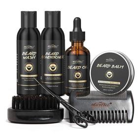 img 4 attached to Beard Growth and Grooming Kit for Men - Complete Beard Care Set with Shampoo Wash, Growth 🧔 Oil, Serum, Conditioner, Balm, Brush, Comb, and Scissors - Perfect Gift for Father's Day, Dad, Men, Husband, and Boyfriend