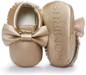 img 3 attached to Weixinbuy Baby Soft Soled Tassel Bowknots Crib Shoes: Stylish PU Moccasins for Boys and Girls