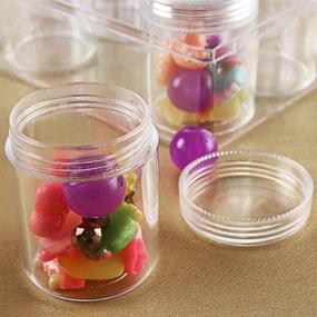 img 1 attached to 🔒 SKPPC 1.2oz Slime Jars Craft Storage Containers - Organize Beads, Glitter, Cosmetics, Candy & More with 36 Mini Plastic Storage Jars and Screw-on Lids