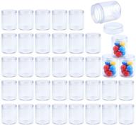 🔒 skppc 1.2oz slime jars craft storage containers - organize beads, glitter, cosmetics, candy & more with 36 mini plastic storage jars and screw-on lids logo