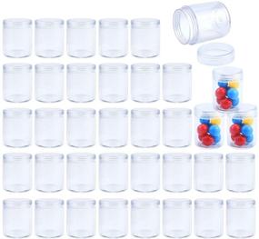 img 4 attached to 🔒 SKPPC 1.2oz Slime Jars Craft Storage Containers - Organize Beads, Glitter, Cosmetics, Candy & More with 36 Mini Plastic Storage Jars and Screw-on Lids