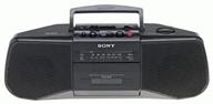 🎵 sony cfs-b15 am/fm stereo cassette recorder: enhanced listening experience in sleek black design logo
