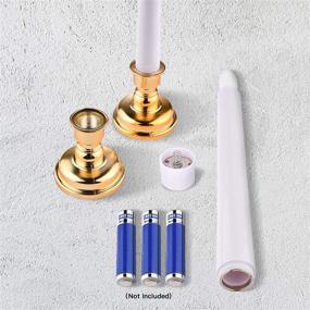 img 2 attached to 🕯️ Cimetech LED Window Candles with Timer - Flameless Christmas Candle Lights, Battery Operated, 4 3D Wick Light Window Candle + 4 Removable Gold Candle Holders + Remote, for Decor and Festival Celebration