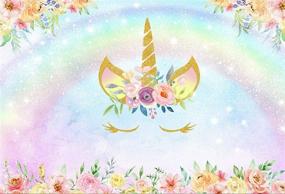 img 1 attached to Photography Backdrop Pastel Rainbow Girl Unicorn Birthday Party Banner Princess Sweet Pony Decoration Floral Photobooth Background Baby Shower Posters Photocall Filming Dessert Table Mural Props