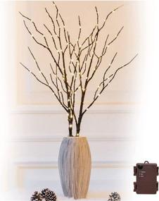 img 4 attached to 100 LED Lighted Brown Willow Branches - 2 Pack Artificial Branches with Timer, Waterproof Battery Operated for Indoor Outdoor Christmas Wedding Party Home Decoration (Vase Excluded)