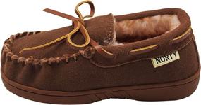 img 2 attached to NORTY Toddler Boys' Girls' Unisex Suede Leather Moccasin Slippers - Fits 2 Sizes Smaller