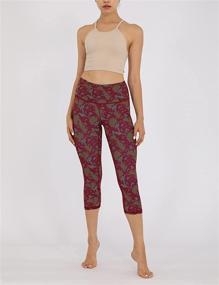 img 3 attached to ODODOS Women's Yoga Capris: High Waist, Tummy Control Workout Leggings with Pocket