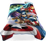🔵 marvel avengers blue circle fleece plush blanket - twin size (62 x 90) logo