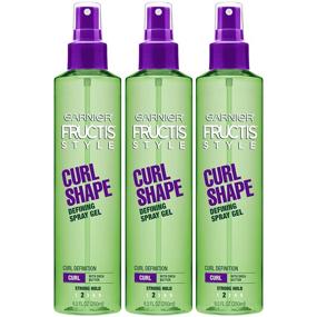 img 4 attached to Garnier Fructis Style Curl Shape Defining Spray Gel for Curly Hair, 8.5 Fluid Ounces, Pack of 3