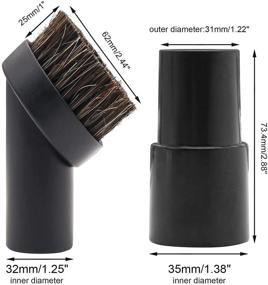 img 3 attached to GIBTOOL Horsehair Brush Vacuum Attachment with 25mm Soft Bristles - Shop Vac Accessories Replacement and Vacuum Hose Adapter (1-1/4 to 1-3/8 Inch)