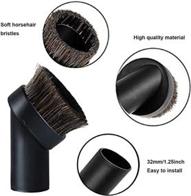 img 1 attached to GIBTOOL Horsehair Brush Vacuum Attachment with 25mm Soft Bristles - Shop Vac Accessories Replacement and Vacuum Hose Adapter (1-1/4 to 1-3/8 Inch)