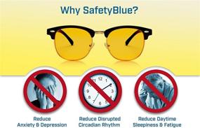 img 2 attached to SafetyBlue Day Glasses - Advanced 40% Blue Light Blocking 👓 Eyewear for Men & Women, Reading Glasses, Headache Relief, Non-Prescription Lenses