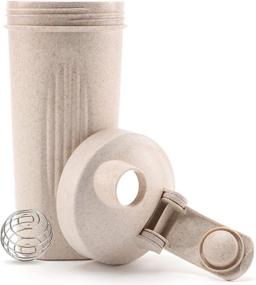 img 4 attached to Eco-Friendly Shaker Bottle: Healthier Comforts’ 24 oz. (700ml) Wheat Straw, 🌱 BPA-Free Mixer for Protein Shakes, Smoothies, Pre-Workout – Dishwasher Safe & Shatter-Proof (Beige)