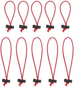 img 4 attached to Red Extra Thick Elastic Cable Tie and Organizer by Foto&amp;Tech - Adjustable Cable Strap Toggle Tie for Effective Cable Management, Tangle-Free Solution - (5X 16CM+5X 25CM)