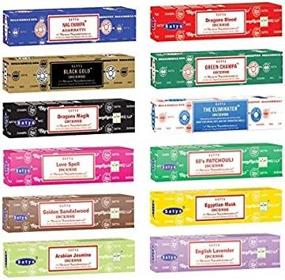 img 3 attached to 🌸 Satya Nag Champa Incense Stick Packs: 12 Fragrances for Meditation and Relaxation - Hand Rolled & Non-Toxic, Home Fragrance Gift Pack