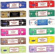 🌸 satya nag champa incense stick packs: 12 fragrances for meditation and relaxation - hand rolled & non-toxic, home fragrance gift pack логотип