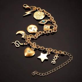 img 1 attached to 🦄 Exquisite CEALXHENY Women’s Link Charm Bracelet: A Whimsical Collection of Unicorn, Butterfly, Star & Heart Charms for Girls