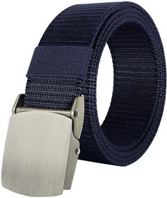 img 4 attached to 🏻 Stylish and Durable JINIU Breathable Military Buckle BLACK KHAKI 123CM BM Belts: The Perfect Men's Accessory