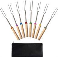 🔥 wonderland 32-inch extendable marshmallow roasting sticks set for campfire, bbq, and smores - pack of 8 telescoping forks with wooden handles logo