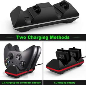 img 1 attached to 🎮 CVIDA Dual Xbox One Controller Charger Station with 2X 1600mAh Rechargeable Battery Packs - Charge Kit for Xbox One/One S/One Elite (Not for Xbox Series X/S 2020)