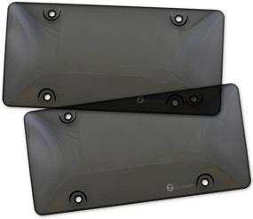 img 4 attached to Zone Tech Clear Smoked License Plate Shields - 2-Pack Novelty/License Plate Clear Bubble Protection Frames