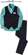 👔 stylish toddler pinstripe formal tuxedo: perfect wedding attire for boys at suits & sport coats logo