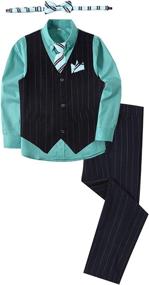 img 4 attached to 👔 Stylish Toddler Pinstripe Formal Tuxedo: Perfect Wedding Attire for Boys at Suits & Sport Coats