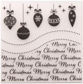 img 4 attached to 🎄 Christmas Baubles Balls Bells Ornament Plastic Background Embossing Folders for Card Making, Scrapbooking, and Paper Crafts