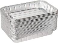 🍽️ premium pack of 20 disposable aluminum foil toaster oven pans - bpa free, ideal for small cakes or personal quiche, 8 1/2" x 6 logo