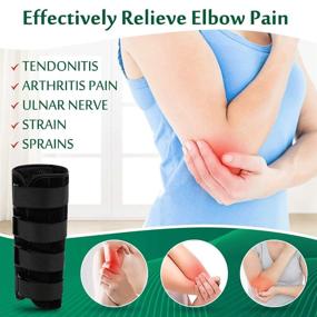 img 1 attached to 👍 Medium Elbow Brace: Effective Arm Support for Ulnar Nerve Entrapment & Cubital Tunnel - Tendonitis Pain Relief, Immobilizer & Night Splint for Men & Women