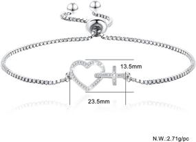 img 1 attached to 🎁 Hxillery 925 Sterling Silver Cross Heart Bracelet with Infinity Charm - Adjustable Evil Eye Jewelry for Women, Girls - Perfect Gifts for Friends, Birthdays, Christmas